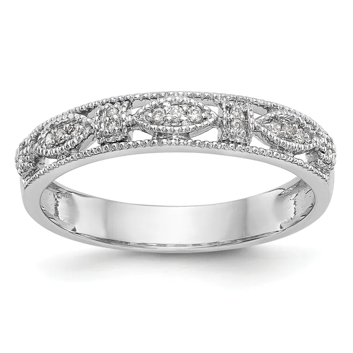 010ct CZ Solid Real 14K White Gold Wedding Band Ring Goldia Rings