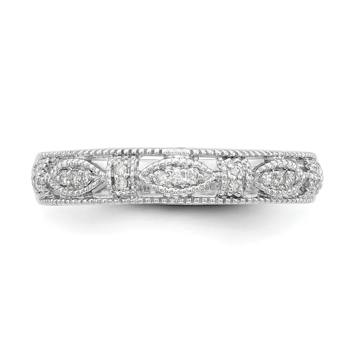 010ct CZ Solid Real 14K White Gold Wedding Band Ring Goldia Rings