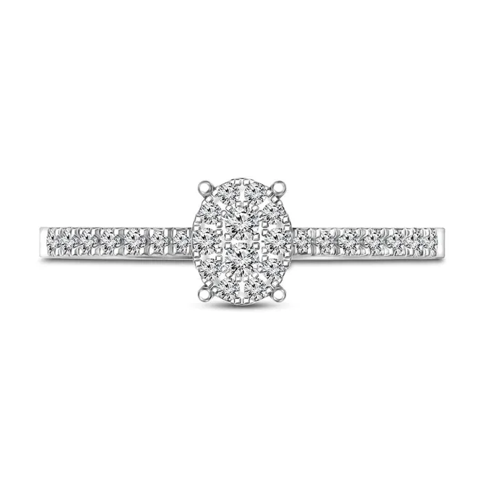 013 CT TW Composite Natural Diamond Oval Frame Promise Ring in Solid 10K White Gold Goldia Rings 013 CT TW Composite Natural Diamond Oval Frame Promise Ring in Solid 10K White Gold Goldia Rings