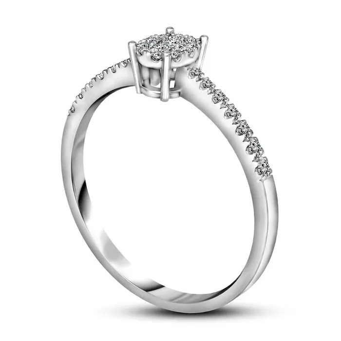 013 CT TW Composite Natural Diamond Oval Frame Promise Ring in Solid 10K White Gold Goldia Rings 013 CT TW Composite Natural Diamond Oval Frame Promise Ring in Solid 10K White Gold Goldia Rings