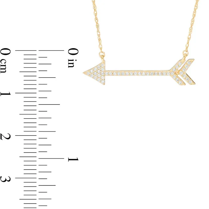 013 CT TW Natural Diamond Arrow Necklace in Sterling Silver with 14K Gold Plate Goldia Necklaces 013 CT TW Natural Diamond Arrow Necklace in Sterling Silver with 14K Gold Plate Goldia Necklaces