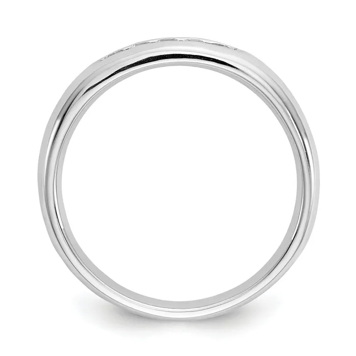 014ct CZ Solid Real 14K White Gold 5Stone Channel Wedding Band Ring Goldia Rings