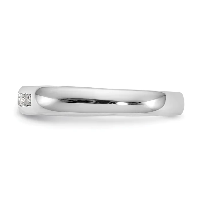 014ct CZ Solid Real 14K White Gold 5Stone Channel Wedding Band Ring Goldia Rings