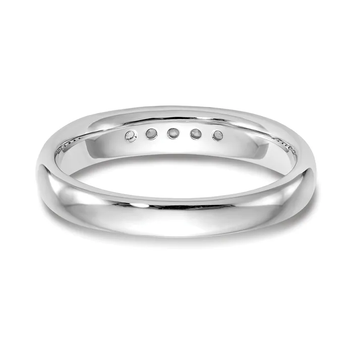 014ct CZ Solid Real 14K White Gold 5Stone Channel Wedding Band Ring Goldia Rings