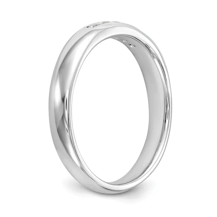 014ct CZ Solid Real 14K White Gold 5Stone Channel Wedding Band Ring Goldia Rings