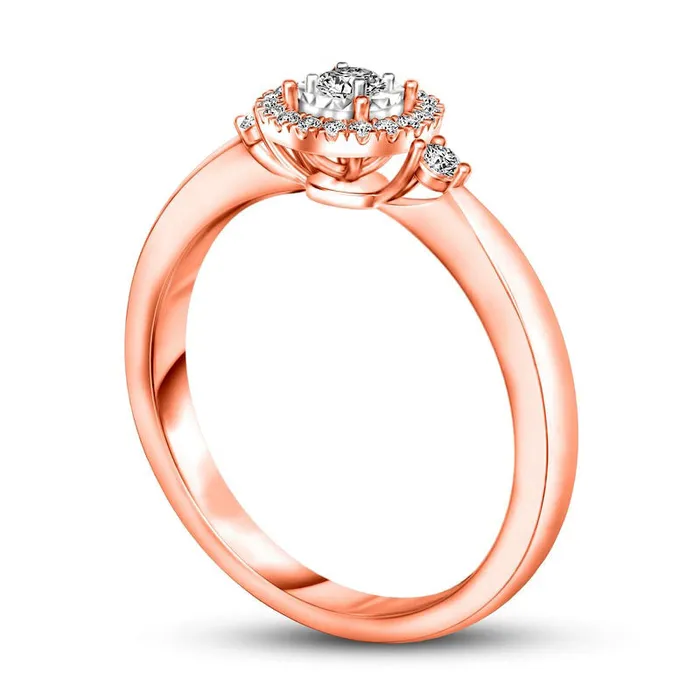 020 CT TW Natural Diamond Frame Engagement Ring in Solid 10K Rose Gold Goldia Rings 020 CT TW Natural Diamond Frame Engagement Ring in Solid 10K Rose Gold Goldia Rings