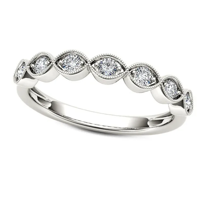 020 CT TW Natural Diamond MarquiseShaped Antique VintageStyle Stackable Band in Solid 10K White Gold Goldia Rings 020 CT TW Natural Diamond MarquiseShaped Antique VintageStyle Stackable Band in Solid 10K White Gold Goldia Rings