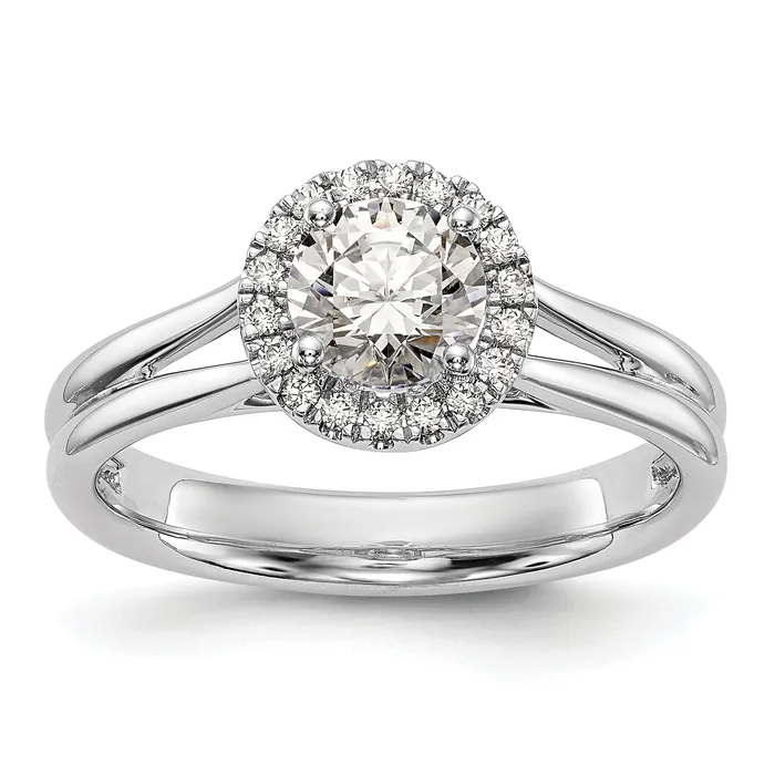 025ct CZ Solid Real 14K White Gold Round Halo Split Shank Engagement Ring Goldia Rings 025ct CZ Solid Real 14K White Gold Round Halo Split Shank Engagement Ring Goldia Rings