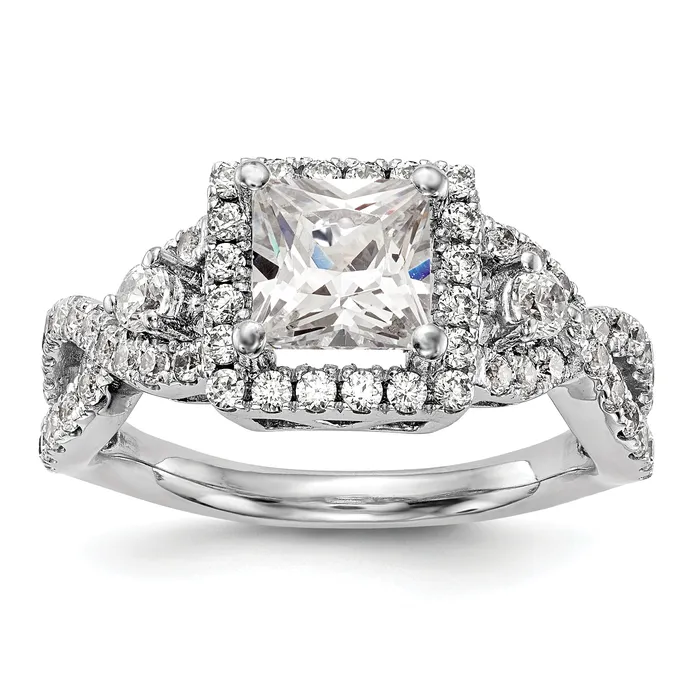 050ct CZ Solid Real 14K White Gold Princess Cushion Halo Engagement Ring Goldia Rings 050ct CZ Solid Real 14K White Gold Princess Cushion Halo Engagement Ring Goldia Rings