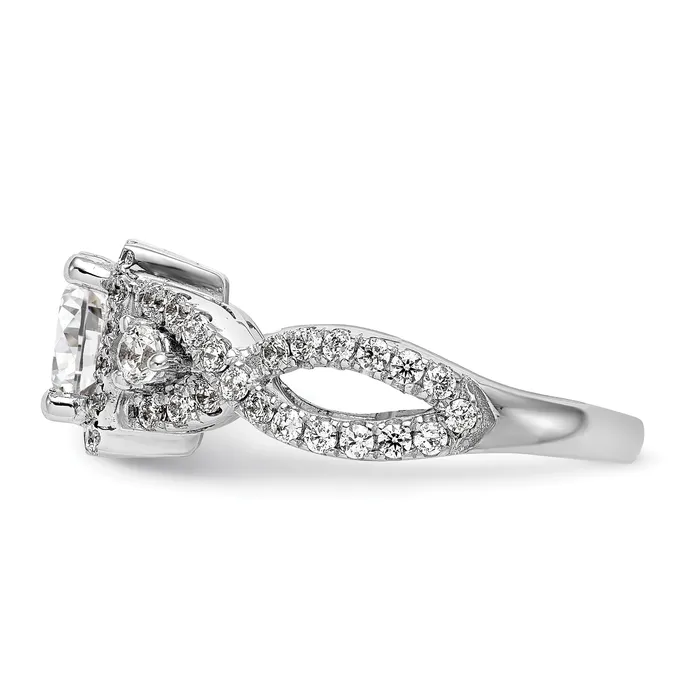 050ct CZ Solid Real 14K White Gold Princess Cushion Halo Engagement Ring Goldia Rings