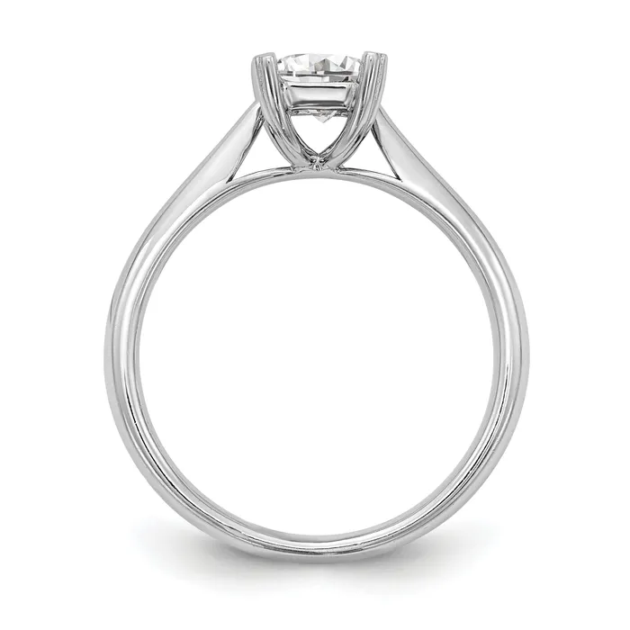 075ct CZ Solid Real 14k White Gold Emerald Solitaire Engagement Ring Goldia Rings