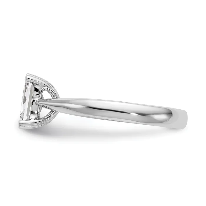 075ct CZ Solid Real 14k White Gold Emerald Solitaire Engagement Ring Goldia Rings