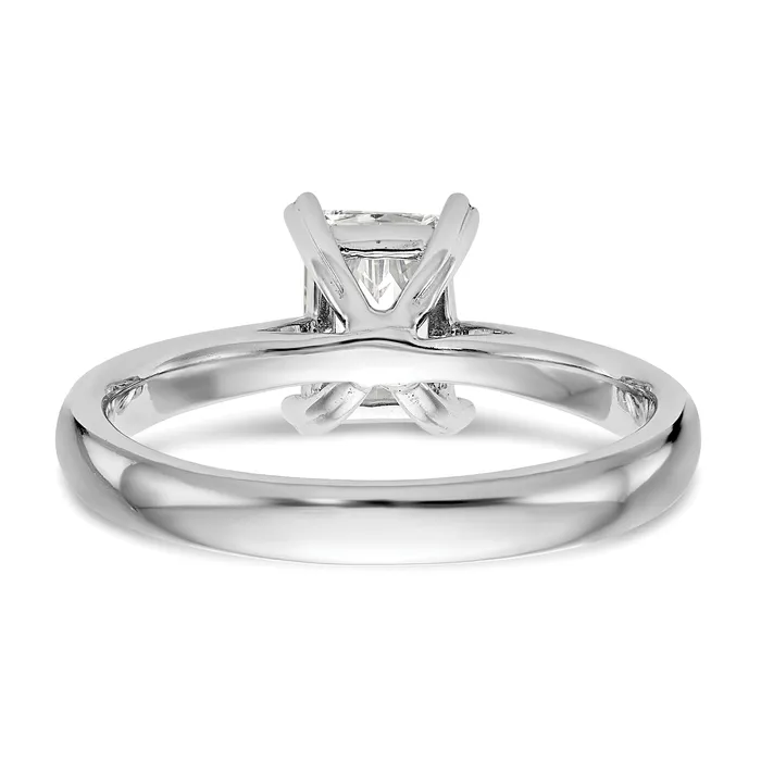 075ct CZ Solid Real 14k White Gold Emerald Solitaire Engagement Ring Goldia Rings