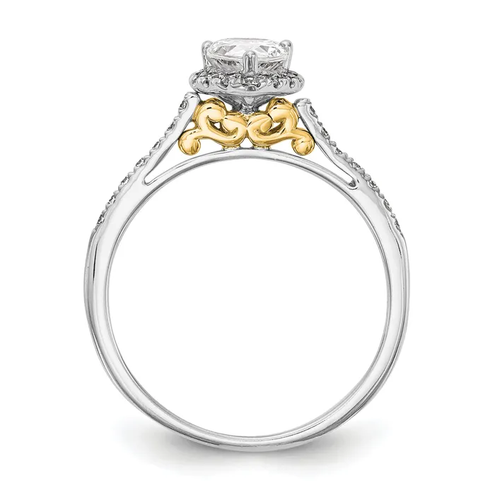 075ct CZ Solid Real 14ktt Pear Halo Engagement Ring Goldia Rings
