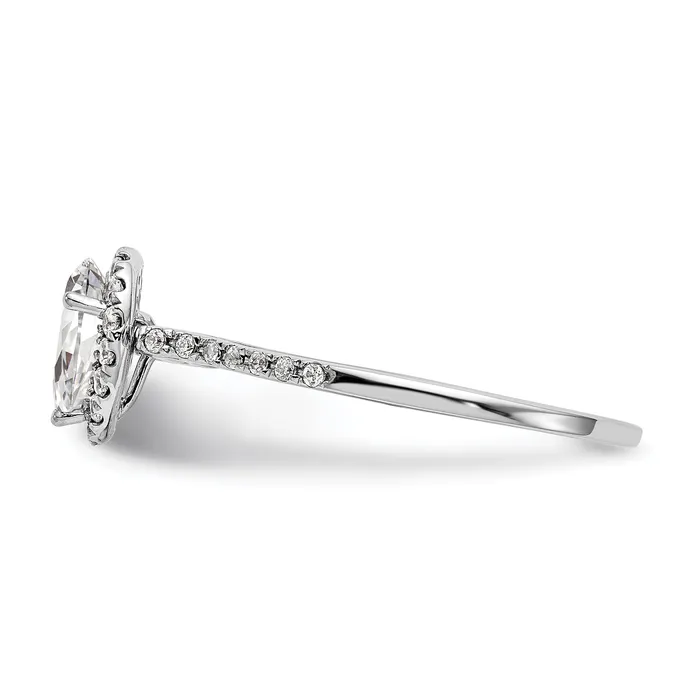 075ct CZ Solid Real 14ktt Pear Halo Engagement Ring Goldia Rings