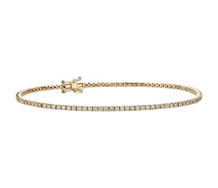10 ct tw Classic FourProng Natural Diamond Tennis Bracelet in 10K Yellow Gold Goldia Bracelets 10 ct tw Classic FourProng Natural Diamond Tennis Bracelet in 10K Yellow Gold Goldia Bracelets