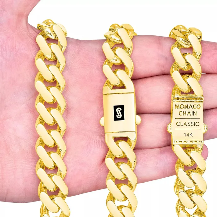 10K Yellow Gold Miami Cuban 11mm Royal Monaco Link Chain Bracelet 8 85 9 Goldiacom Bracelets