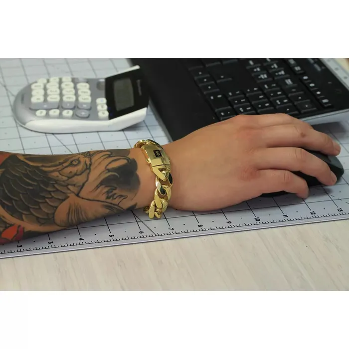 10K Yellow Gold Miami Cuban 11mm Royal Monaco Link Chain Bracelet 8 85 9 Goldiacom Bracelets