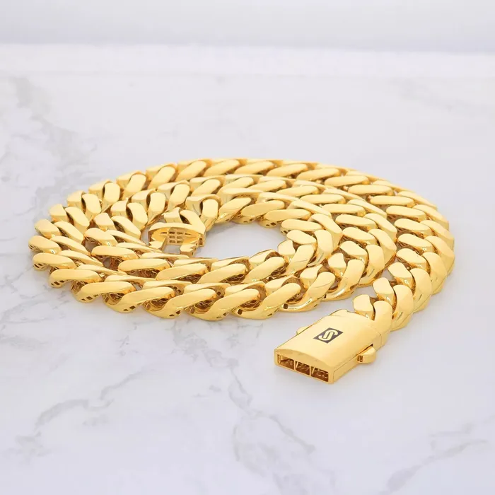 10K Yellow Gold Miami Cuban 17mm Royal Monaco Curb Link Chain Necklace 22 30 Goldiacom Necklaces