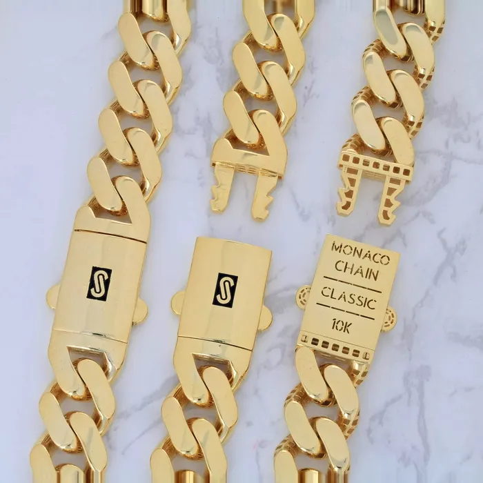 10K Yellow Gold Miami Cuban 17mm Royal Monaco Curb Link Chain Necklace 22 30 Goldiacom Necklaces