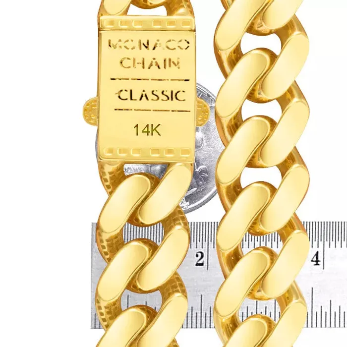 10K Yellow Gold Miami Cuban 17mm Royal Monaco Curb Link Chain Necklace 22 30 Goldiacom Necklaces