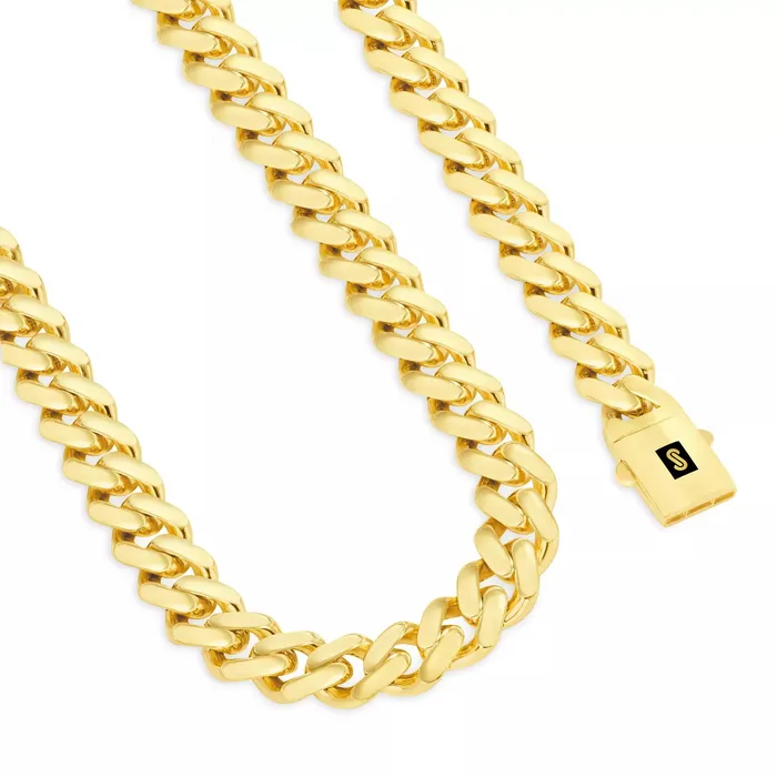 10K Yellow Gold Miami Cuban 9mm Royal Monaco Curb Link Chain Necklace 18 30 Goldiacom Necklaces