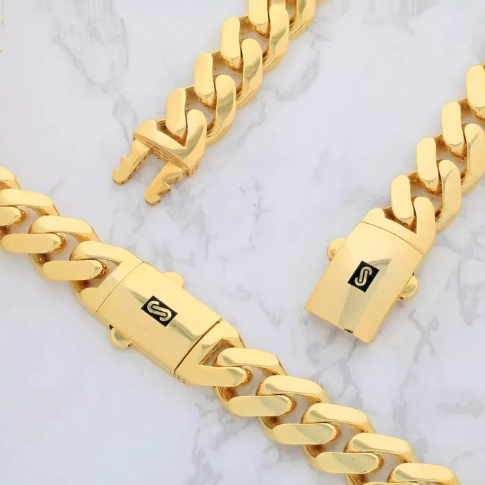 10K Yellow Gold Miami Cuban 9mm Royal Monaco Curb Link Chain Necklace 18 30 Goldiacom Necklaces