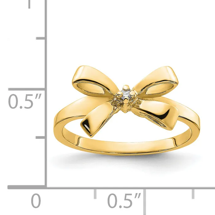 10k Yellow Gold Polished AA Diamond Bow Ring Goldiacom Rings 10k Yellow Gold Polished AA Diamond Bow Ring Goldiacom Rings
