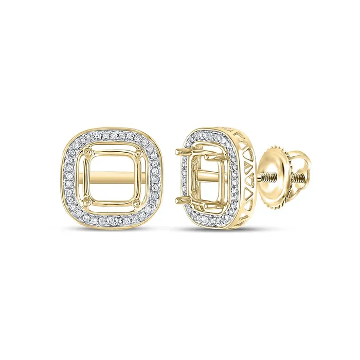 10k Yellow Gold Rd Diamond 1 58 Ct Cushion Center SemiMount Earring 15 Cw gndatlanta Earrings 10k Yellow Gold Rd Diamond 1 58 Ct Cushion Center SemiMount Earring 15 Cw gndatlanta Earrings