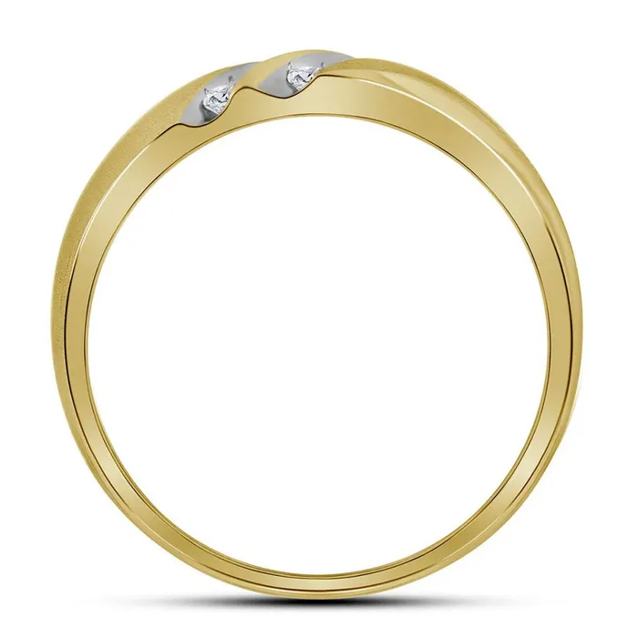 10k Yellow Gold Round Diamond Wedding Double Row Band Ring 14 Cttw gndatlanta Rings