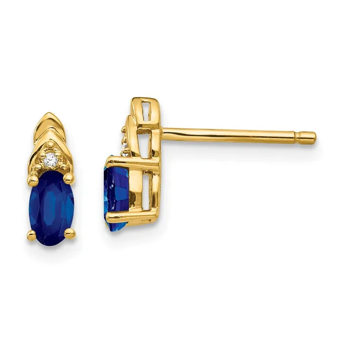 14K Diamond and Sapphire Earrings goldiaca Earrings