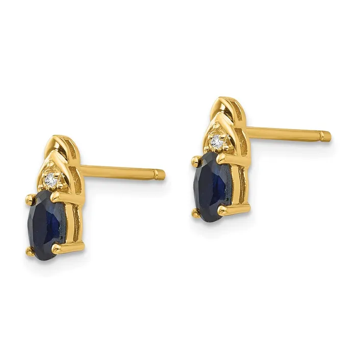 14K Diamond and Sapphire Earrings goldiaca Earrings