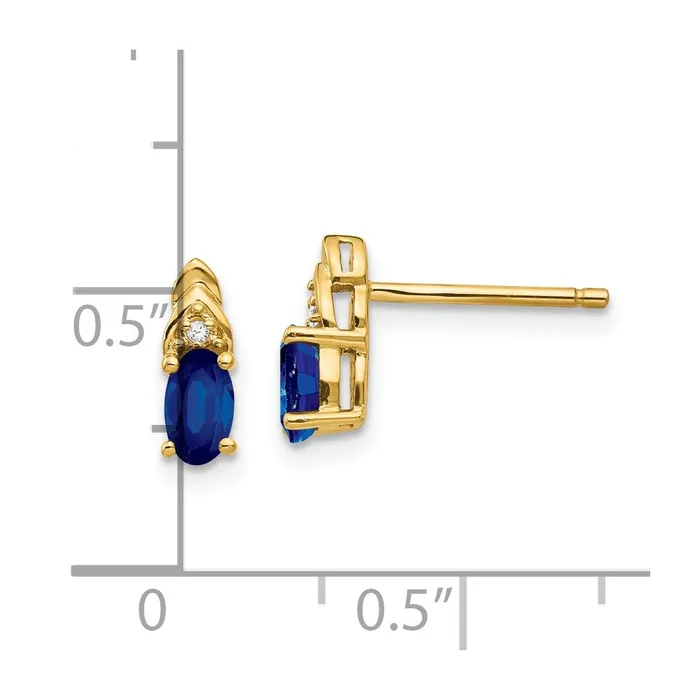 14K Diamond and Sapphire Earrings goldiaca Earrings