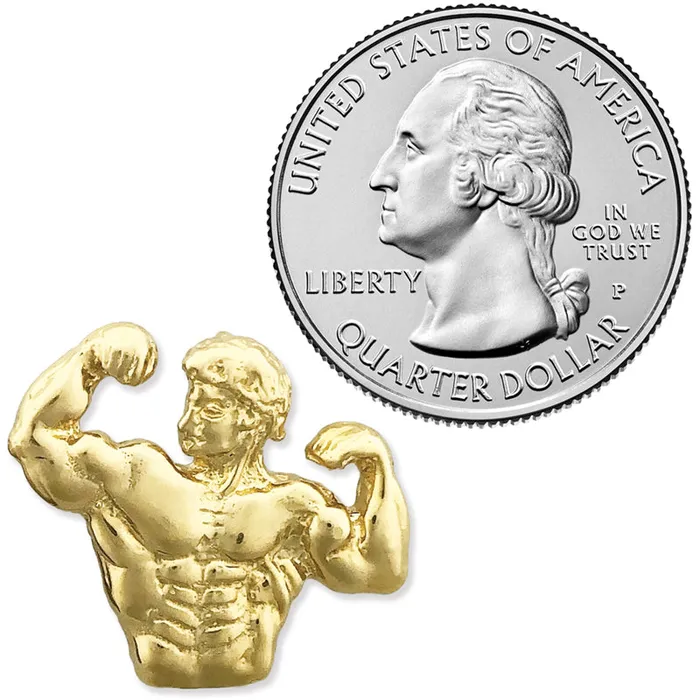 14K Gold Bodybuilder Biceps Pendant Slide Goldia PreStyled Sets
