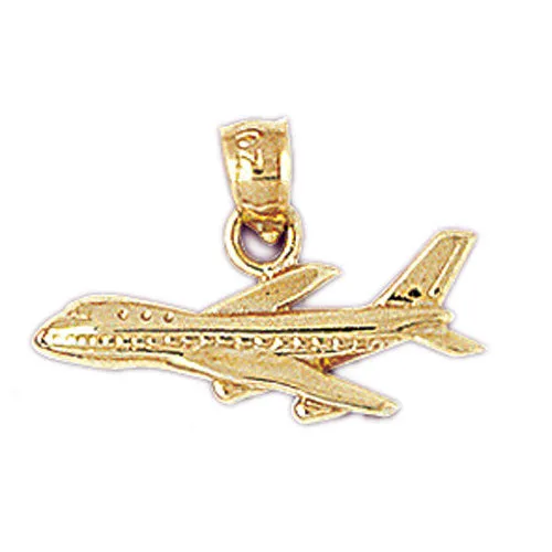 14K Gold Passenger Airplane Charm Goldia Charm Necklaces