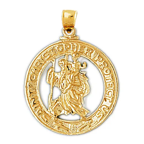 14K Gold Protect Us Saint Christopher Pendant Goldia PreStyled Sets