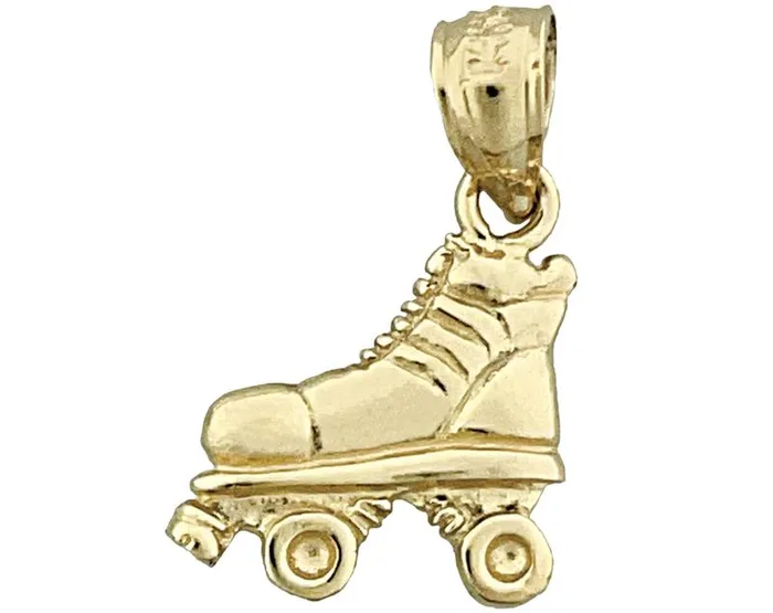 14K Gold Quad Roller Skate Charm Goldia Charm Necklaces