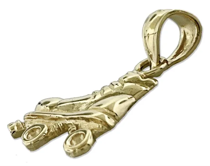 14K Gold Quad Roller Skate Charm Goldia Charm Necklaces