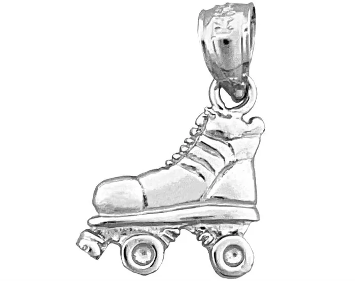 14K Gold Quad Roller Skate Charm Goldia Charm Necklaces