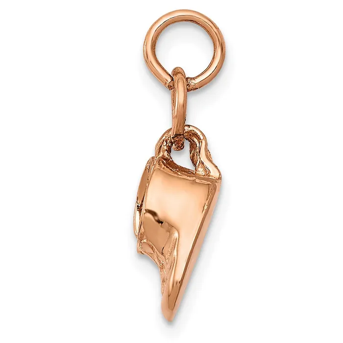 14k Rose Gold 3D Moveable Rose Gold Baby Shoes Charm Goldia Earrings