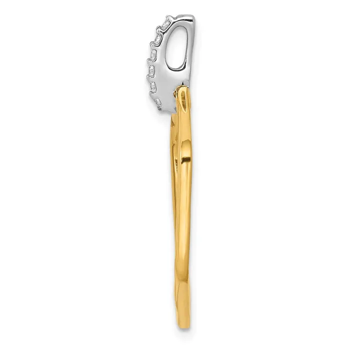 14k TwoTone Gold 115ct Real Diamond Fancy Hexagon Pendant Goldia Rings