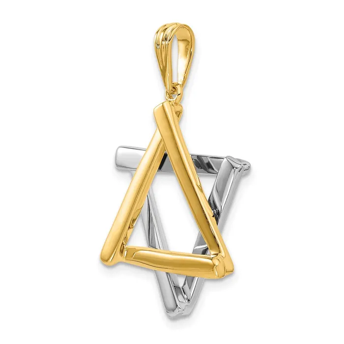 14k Twotone Gold Star Of David Pendant Goldia Necklaces
