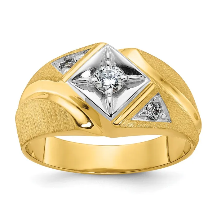 14k Twotone Gold TT Mens Polished and Satin Diamond Ring Mounting Goldia Rings 14k Twotone Gold TT Mens Polished and Satin Diamond Ring Mounting Goldia Rings