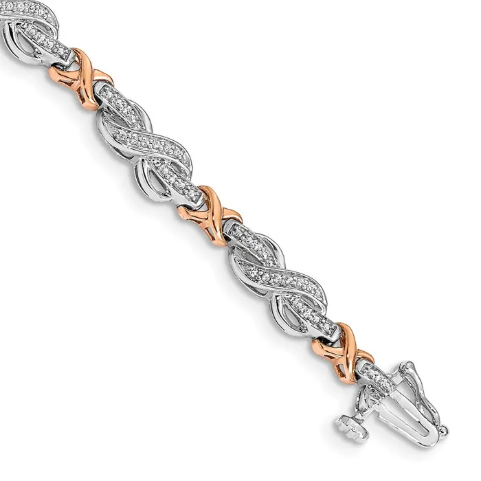 14k Twotone Natural Diamond Infinity Symbol Link Bracelet goldiaca Bracelets 14k Twotone Natural Diamond Infinity Symbol Link Bracelet goldiaca Bracelets