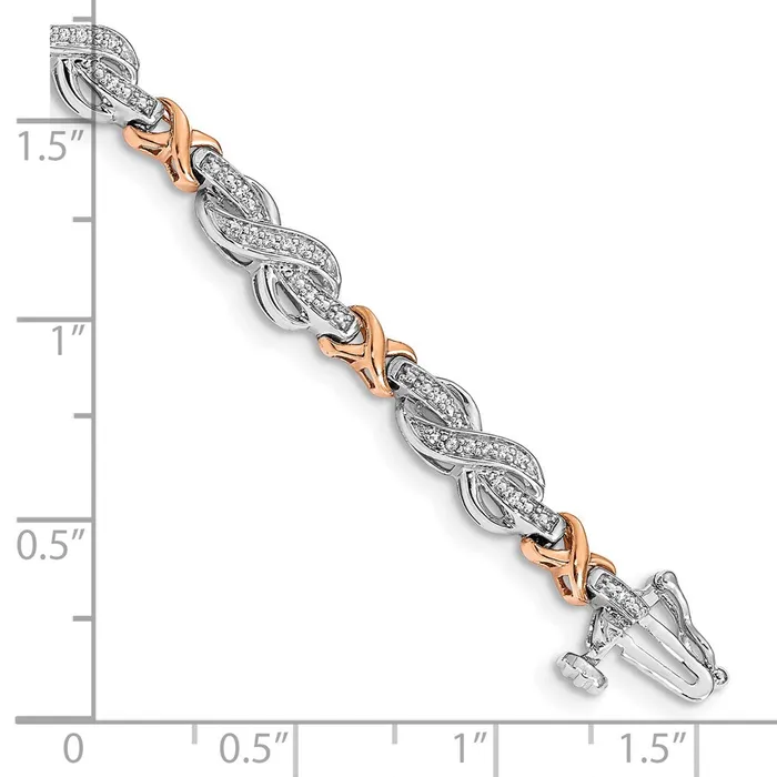 14k Twotone Natural Diamond Infinity Symbol Link Bracelet goldiaca Bracelets