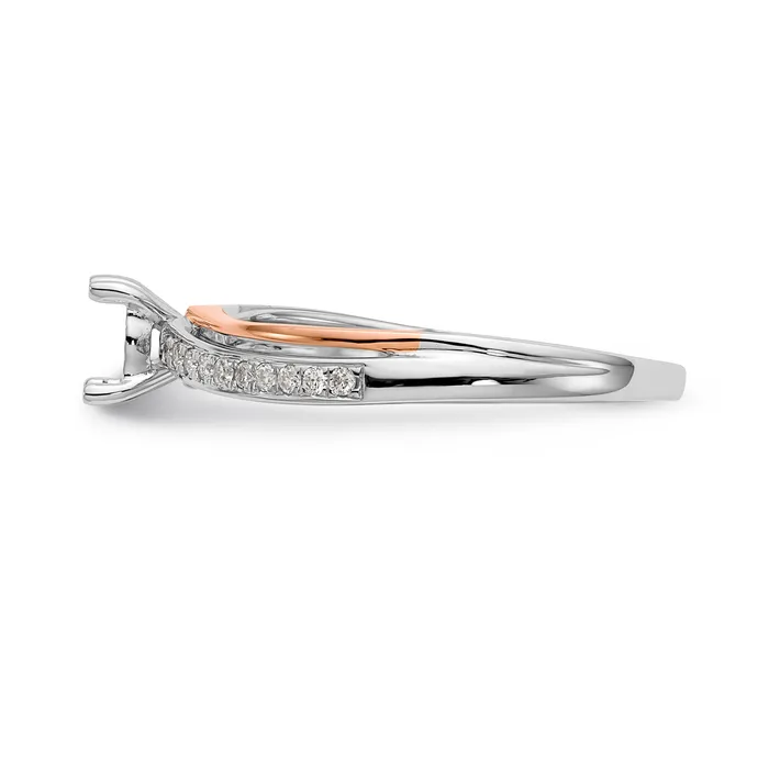 14k Two tone Peg Set Simulated Diamond By Pass Engagement Ring Goldiacom Rings