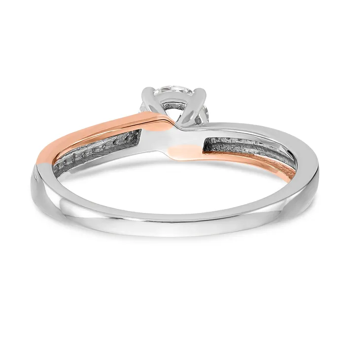 14k Two tone Peg Set Simulated Diamond By Pass Engagement Ring Goldiacom Rings