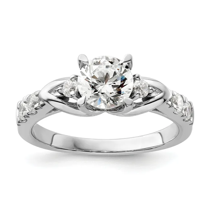 14k White Gold 13 Ct Lab Grown Diamond VSSI G 1 Ct Center Round Shared Prong Engagement Ring Goldia Rings 14k White Gold 13 Ct Lab Grown Diamond VSSI G 1 Ct Center Round Shared Prong Engagement Ring Goldia Rings