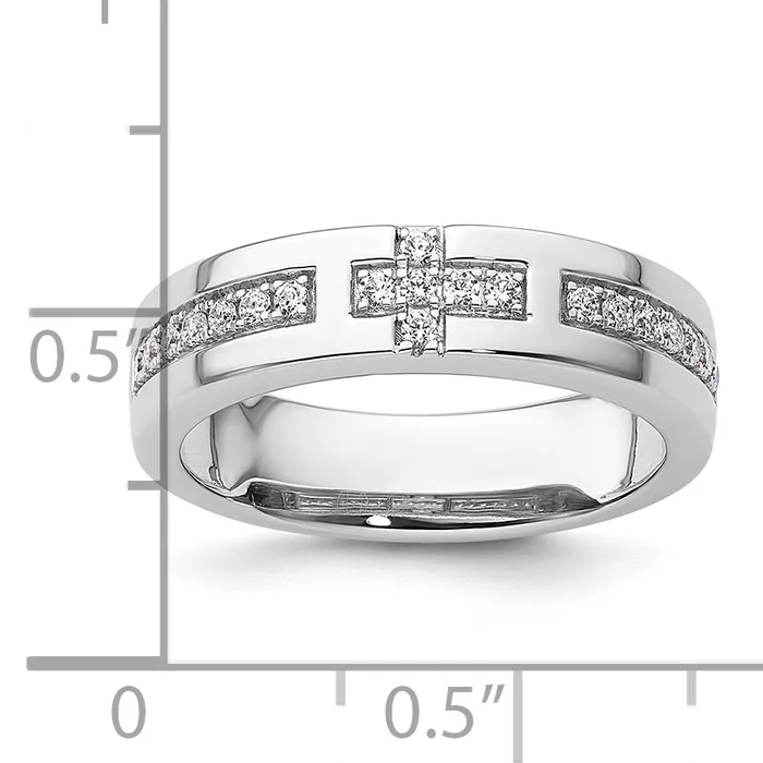 14k White Gold 15 Ct Lab Grown Diamond VSSI G Cross Band Ring Goldia Rings
