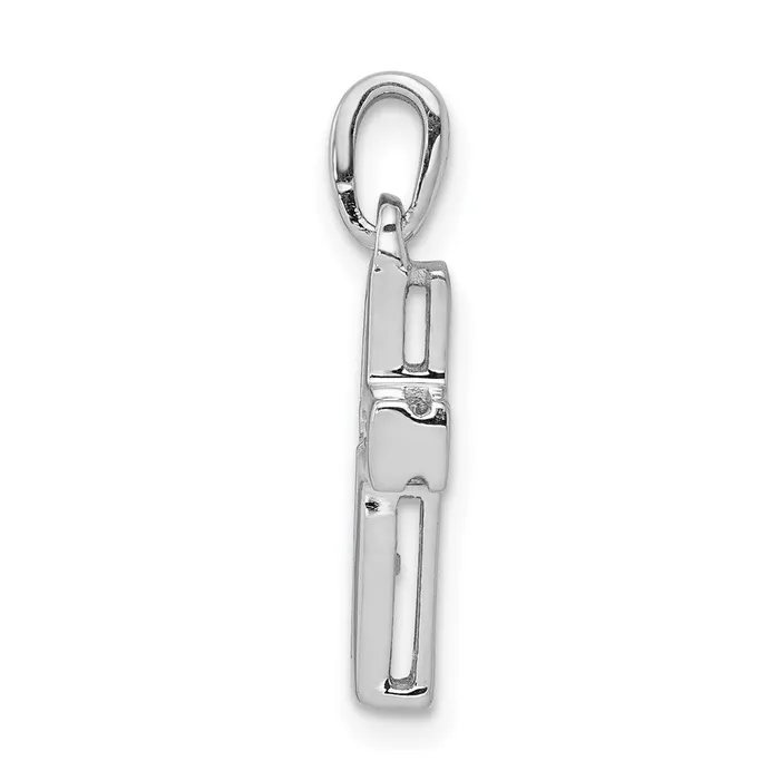 14k White Gold 16ct Real Diamond Latin Cross Pendant Goldia Necklaces